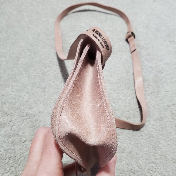 GARUGLIERI Italian Leather Belt Bag Waist Fanny Pack Purse Pastel Pink 7" x 4.5" - Picture 6 of 14